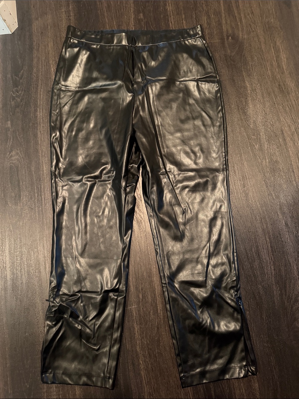 Black Faux Leather Woman’s Pants